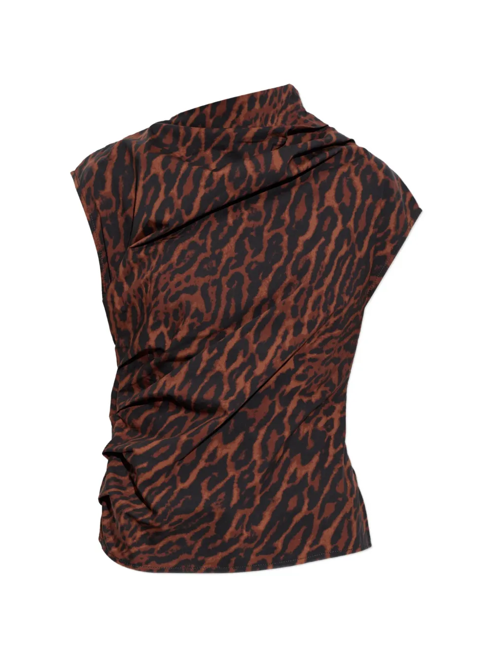 GANNI Top met luipaardprint Bruin