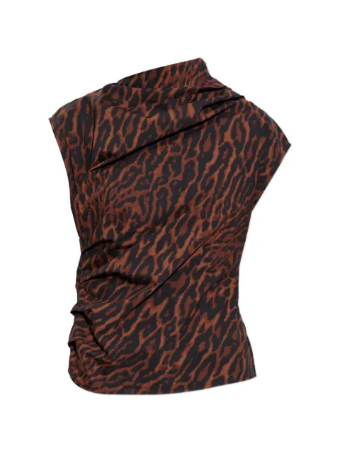 GANNI Top mit Leopardenprint
