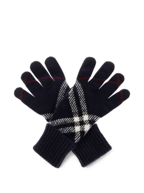 Burberry Check cashmere blend gloves