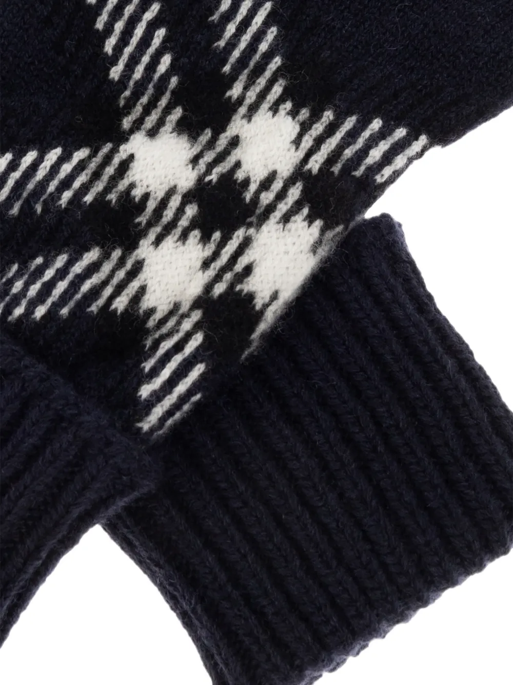 Burberry Geruite handschoenen van kasjmierblend Blauw