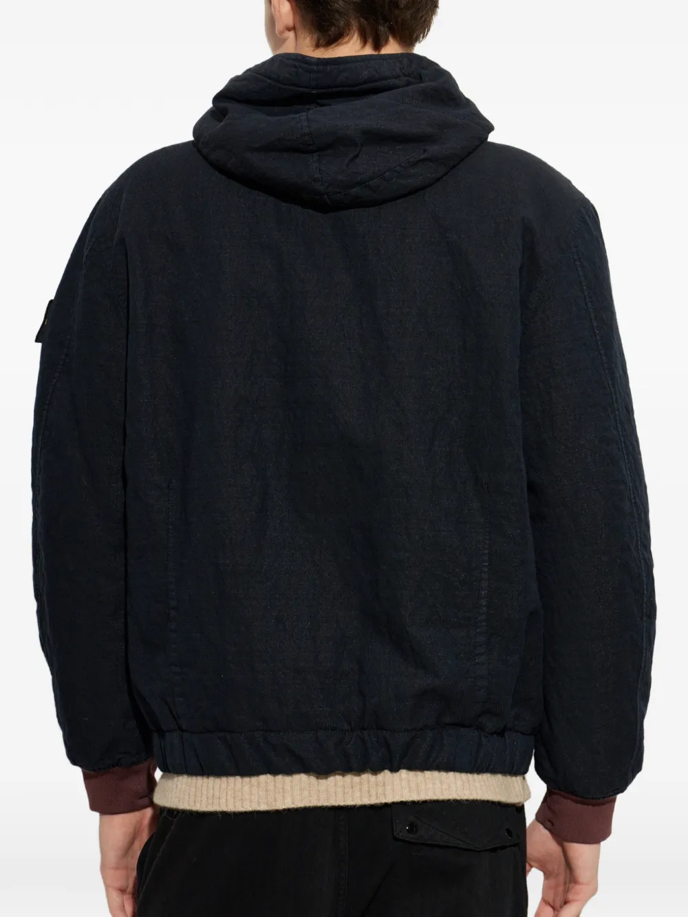 Stone Island 4100042 diagonaal katoenen TC wollen jack Blauw