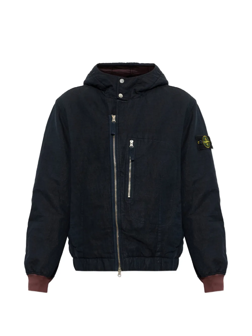 Stone Island veste 4100042 diagonal en coton - Bleu Stone Island veste 4100042 diagonal en coton - Bleu