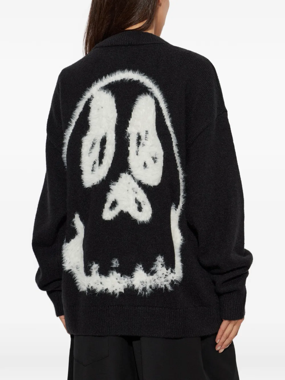 Y-3 Vest met doodskop-patroon en logo-patch Zwart