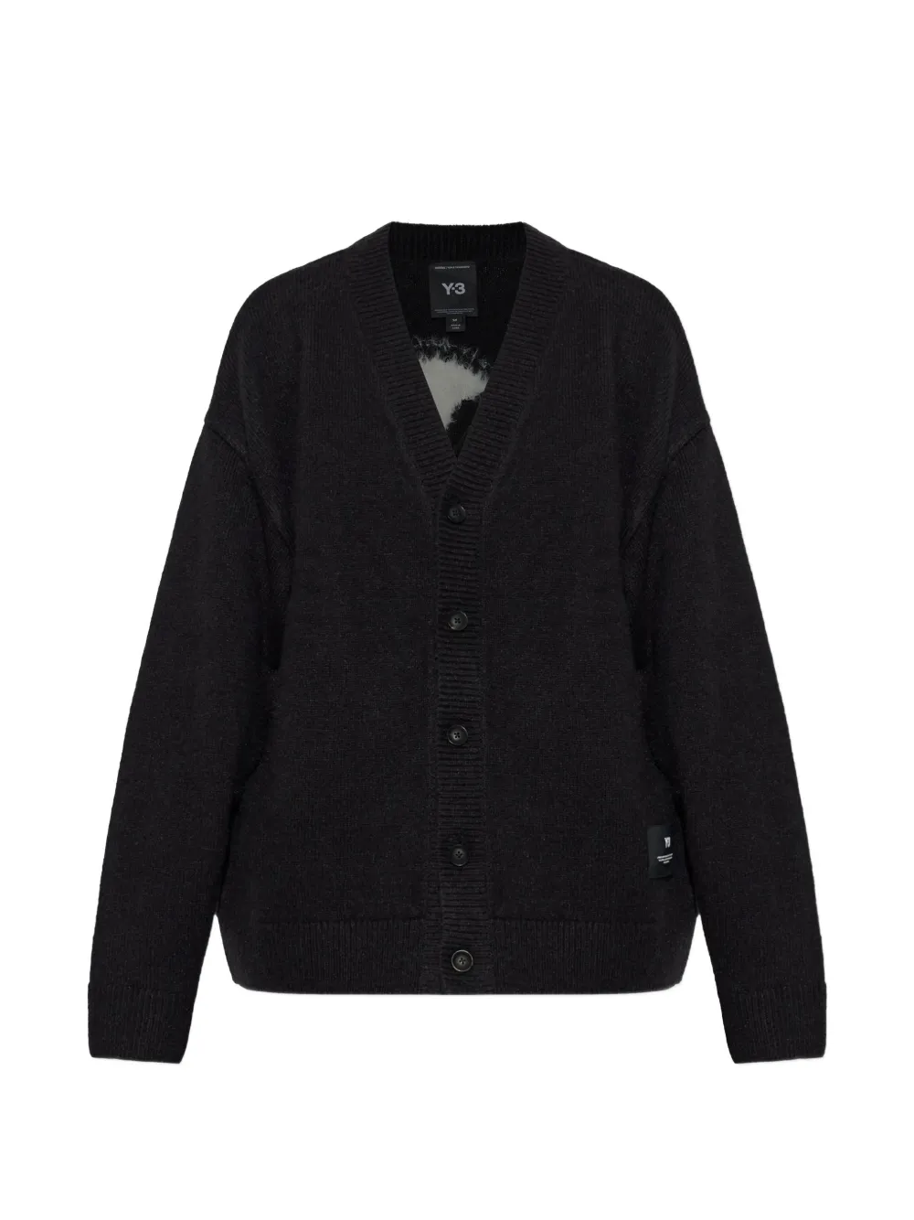 Y-3 logo-patch graphic skull-motif cardigan