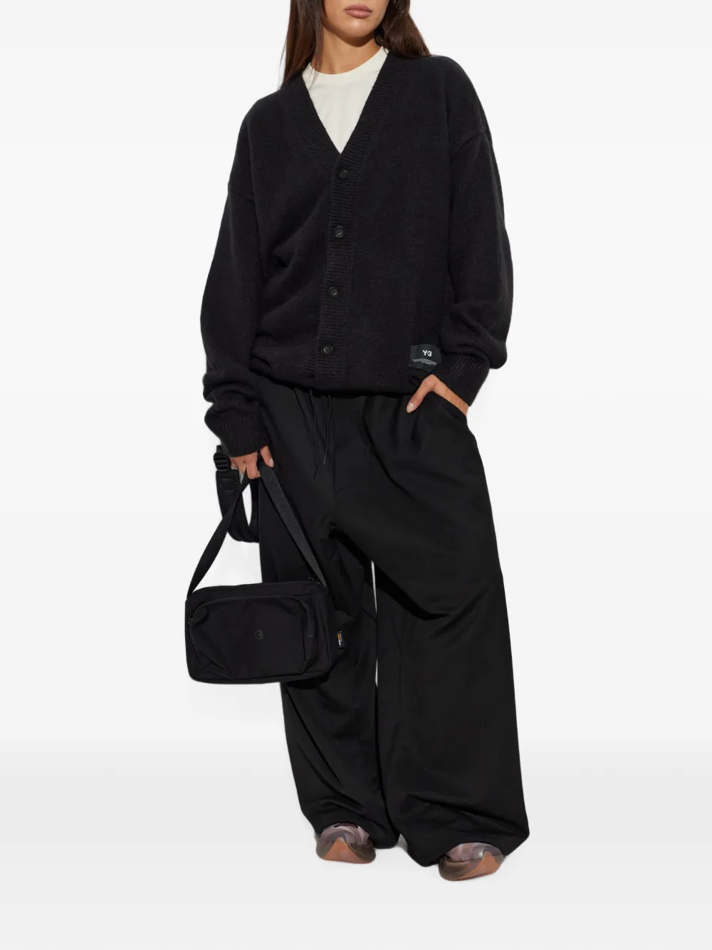 Y-3 Vest met doodskop-patroon en logo-patch Zwart