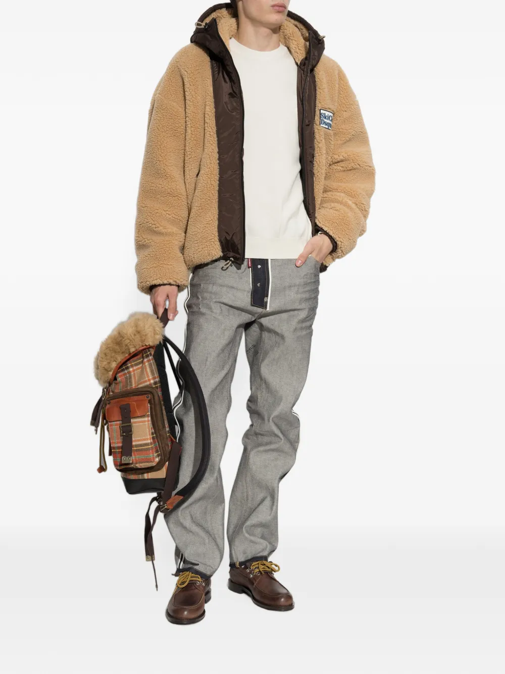 DSQUARED2 Sweater met geborduurd logo Beige