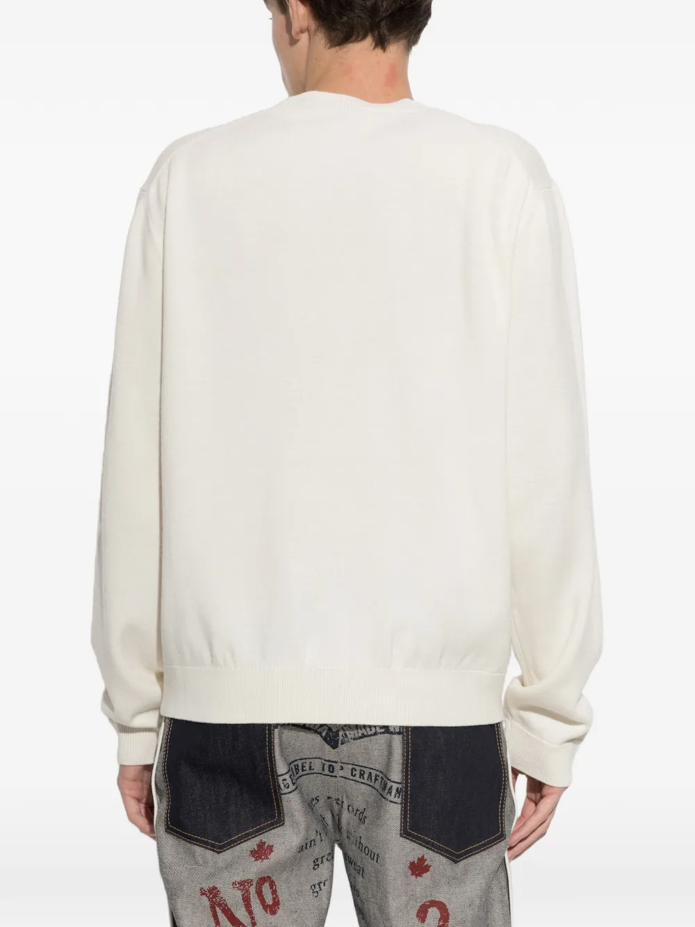DSQUARED2 Sweater met geborduurd logo Beige