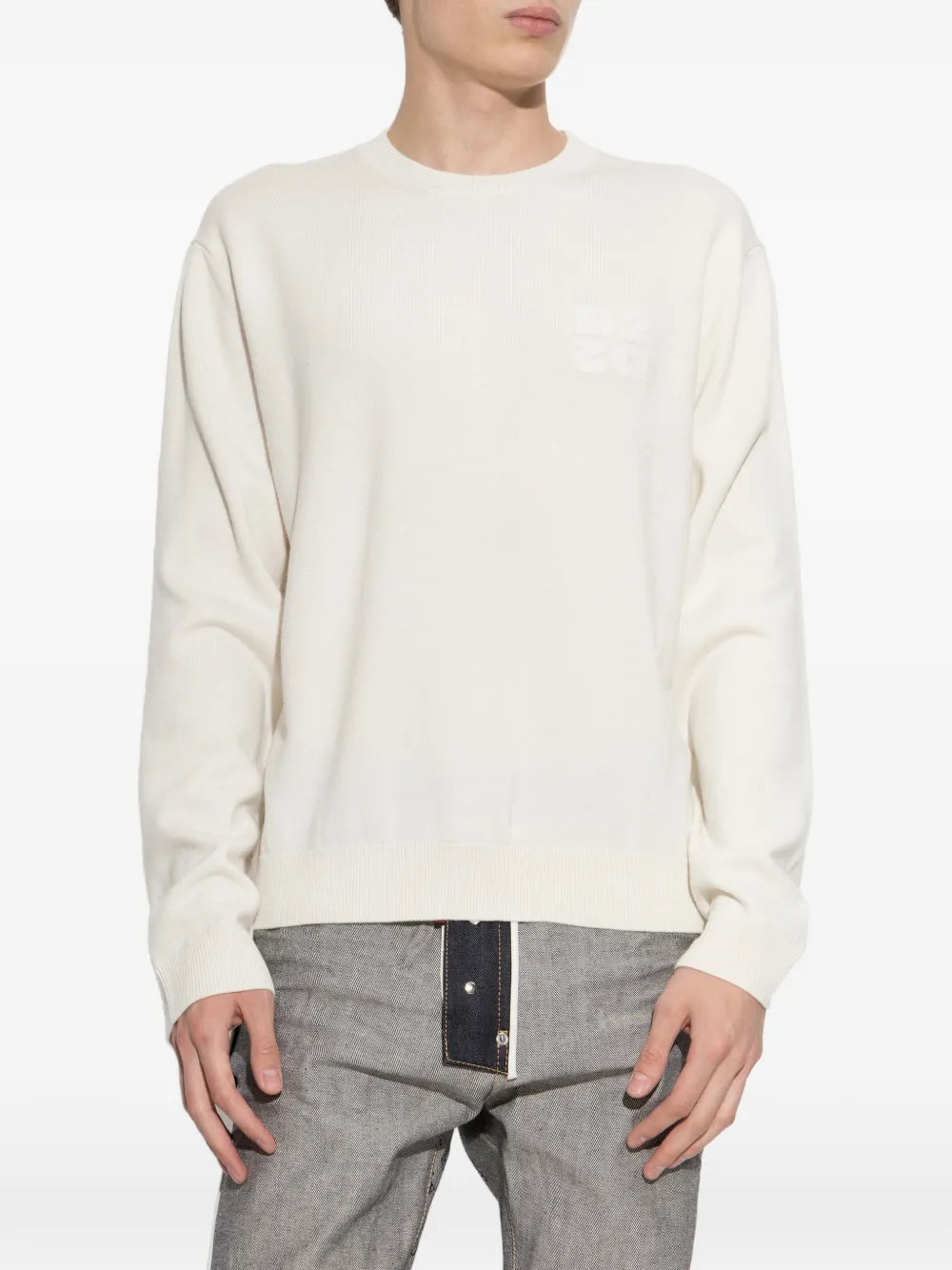 DSQUARED2 Sweater met geborduurd logo Beige