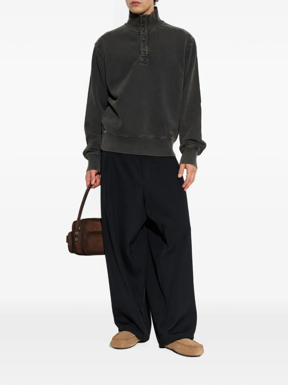 ENTIRE STUDIOS Port sweater met kraag en knoopsluiting Grijs