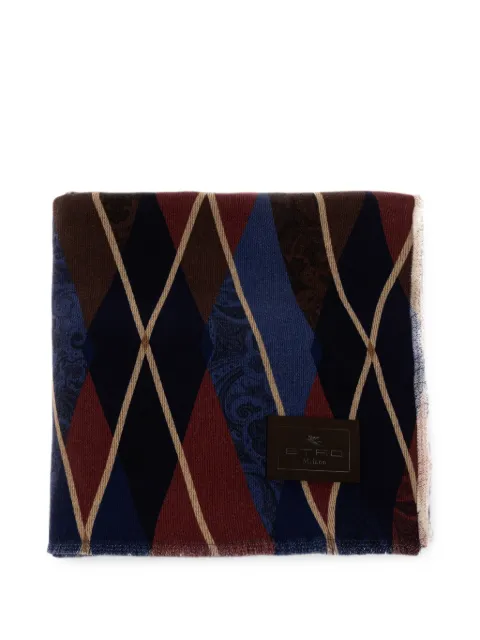 ETRO HOME manta con motivo de rombos y cachemira