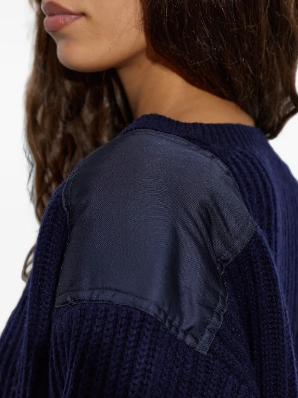 GANNI Ribgebreide trui Blauw