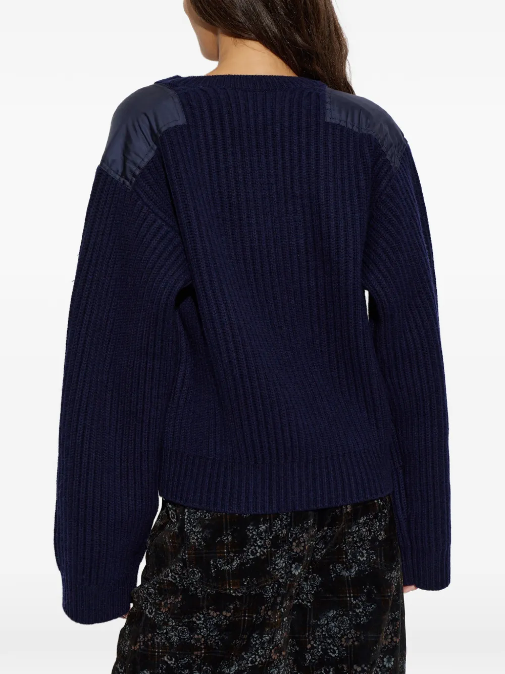 GANNI Ribgebreide trui Blauw