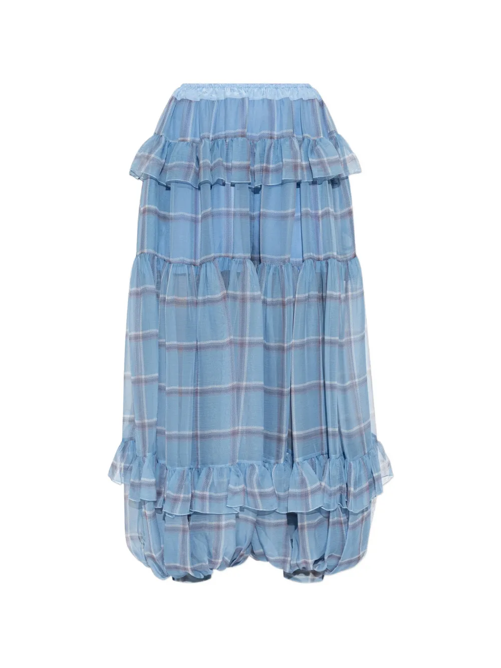 Chloé ruffled-trim silk trousers
