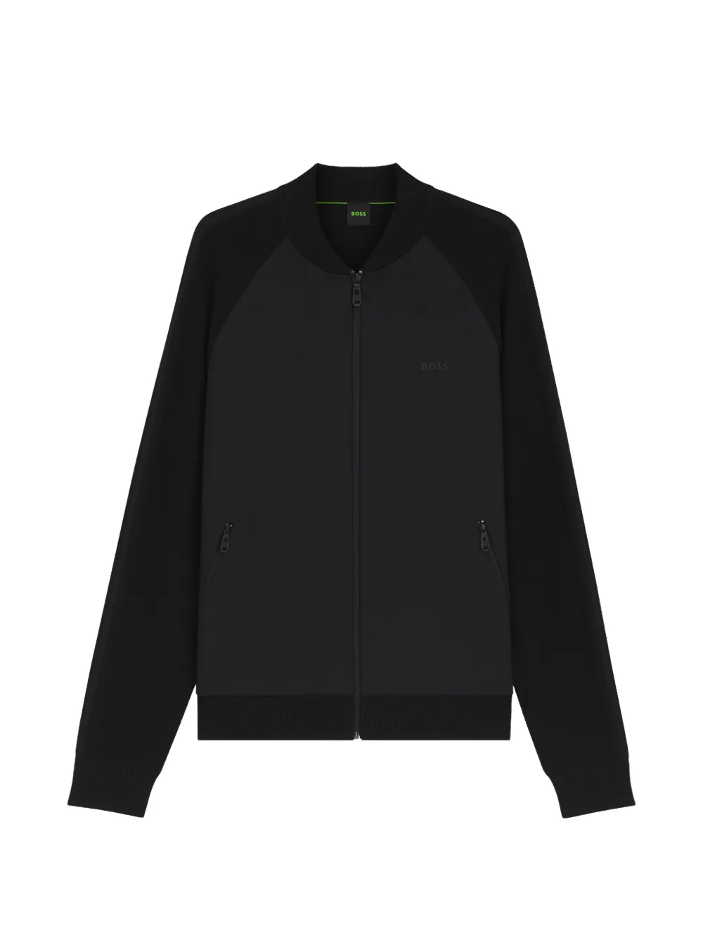 BOSS raglan-sleeve zip-up sweatshirt - Nero