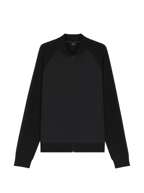 BOSS raglan-sleeve zip-up sweatshirt
