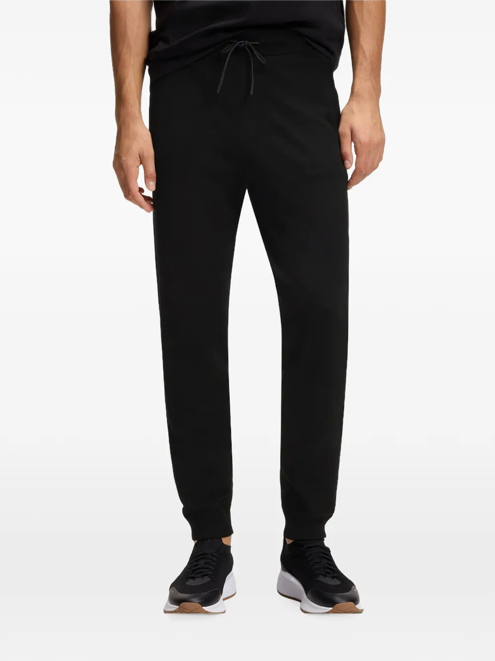 BOSS knitted regular-fit track pants Zwart