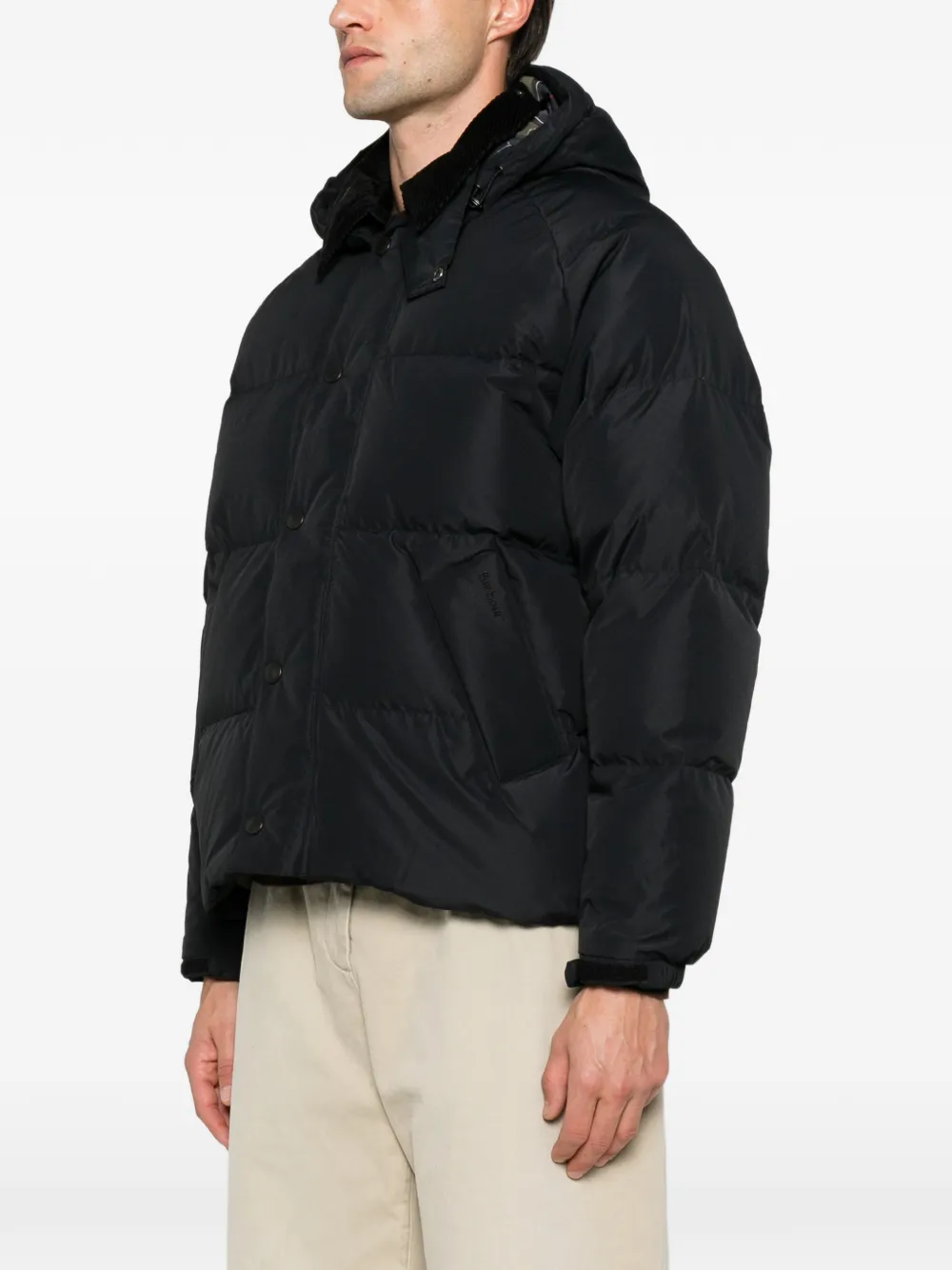 Barbour Transport quilted hooded jacket Zwart