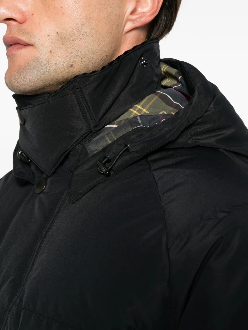 Barbour Transport quilted hooded jacket Zwart
