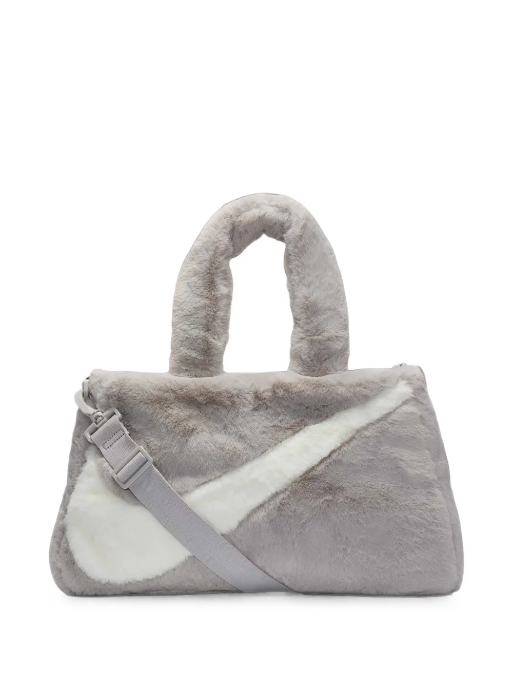 Nike faux-fur sports tote bag - Grigio