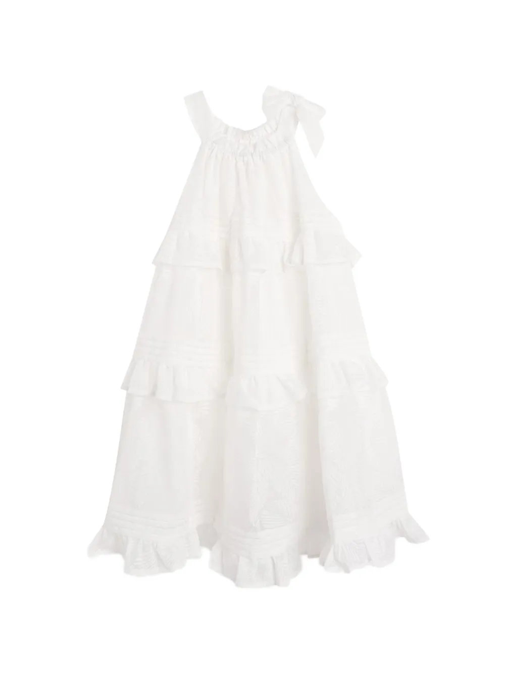 ZIMMERMANN Kids Patience jurk met ruches en textuur Wit