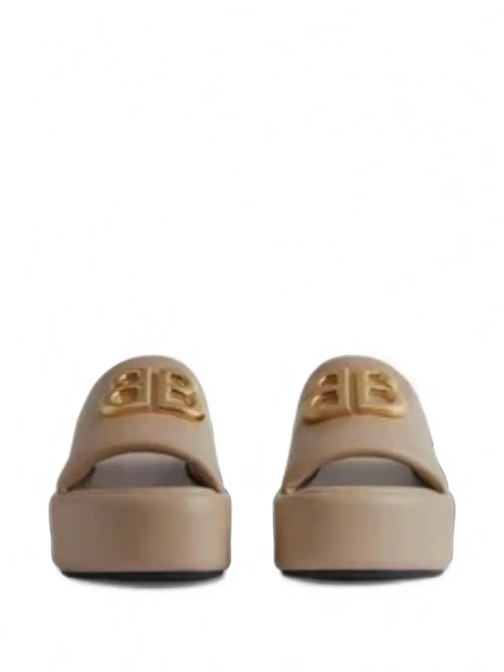Balenciaga Rise BB leather sandals Beige