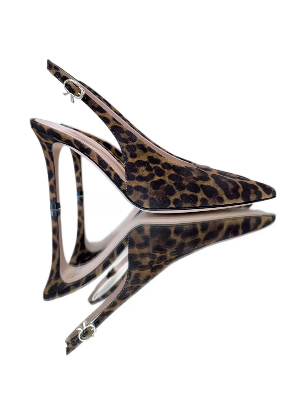 Gianvito Rossi Robbie Sling leopard-print pumps - Brown
