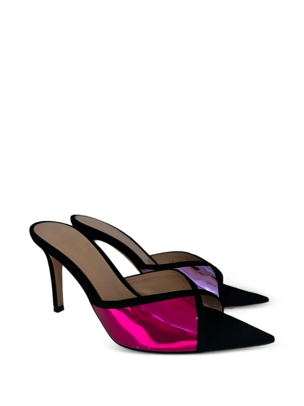 Gianvito Rossi metallic-leather sandals - Pink