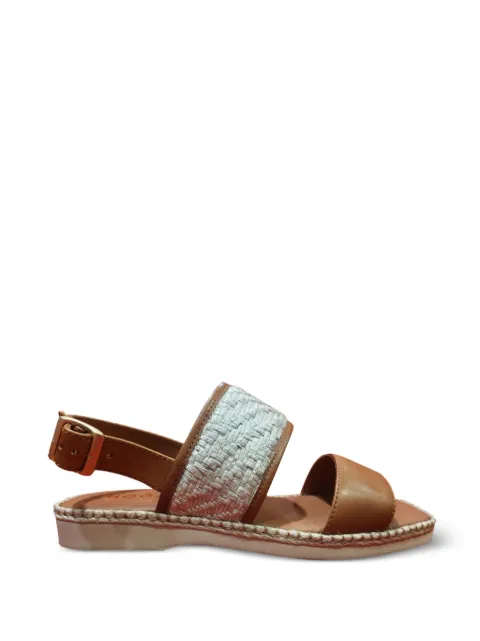 Hogan raffia-panel leather sandals