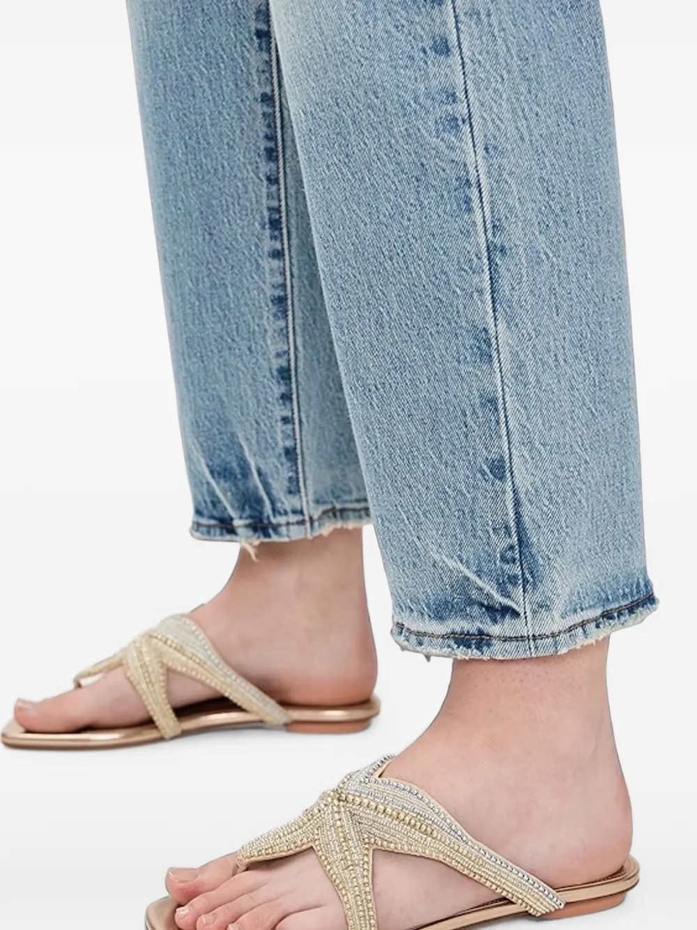 Aquazzura Reef Star beaded leather sandals Goud