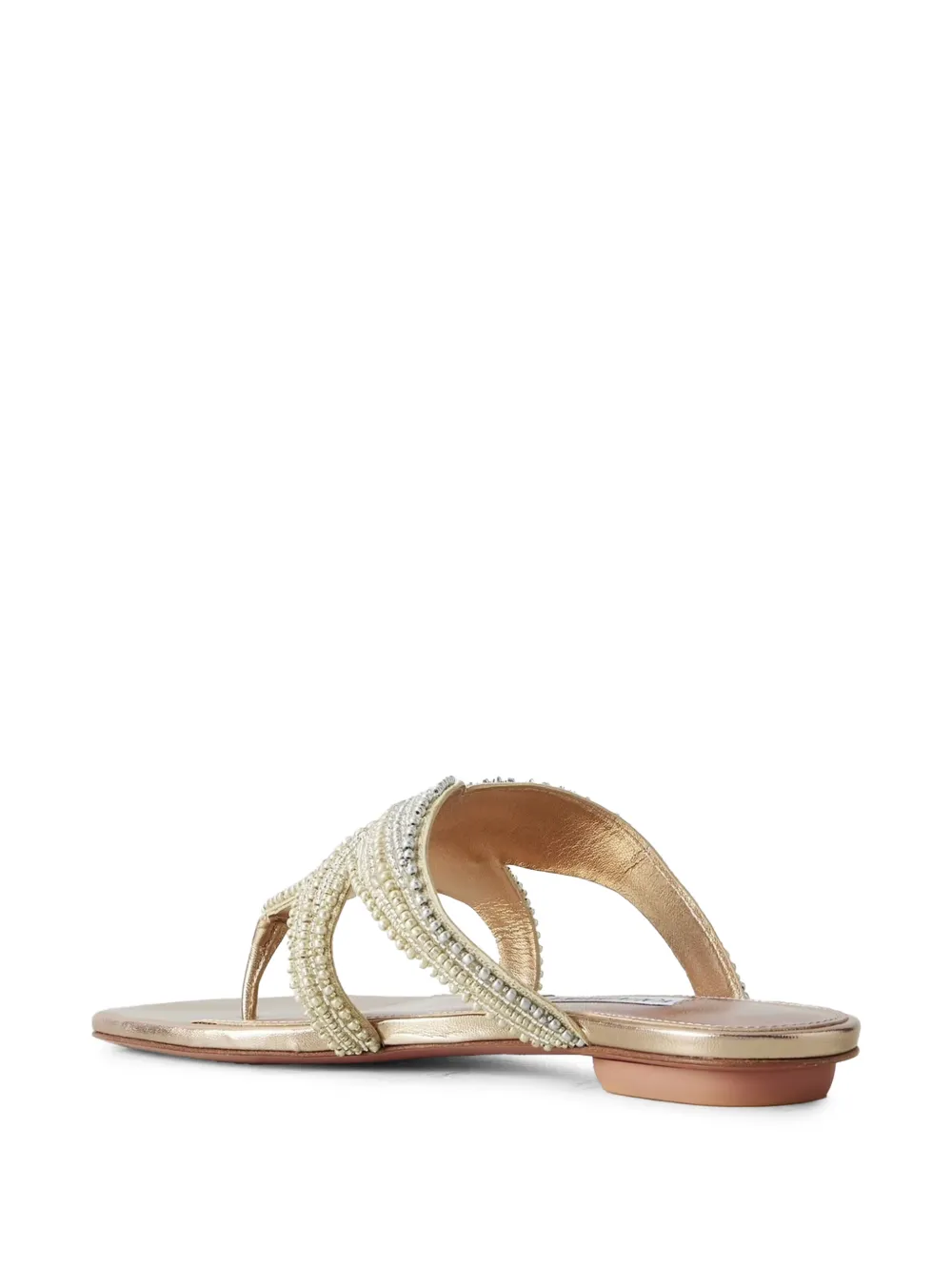 Aquazzura Reef Star beaded leather sandals Goud