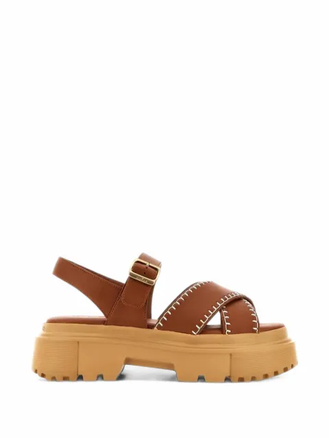 Hogan H644 crossover-strap platform sandals