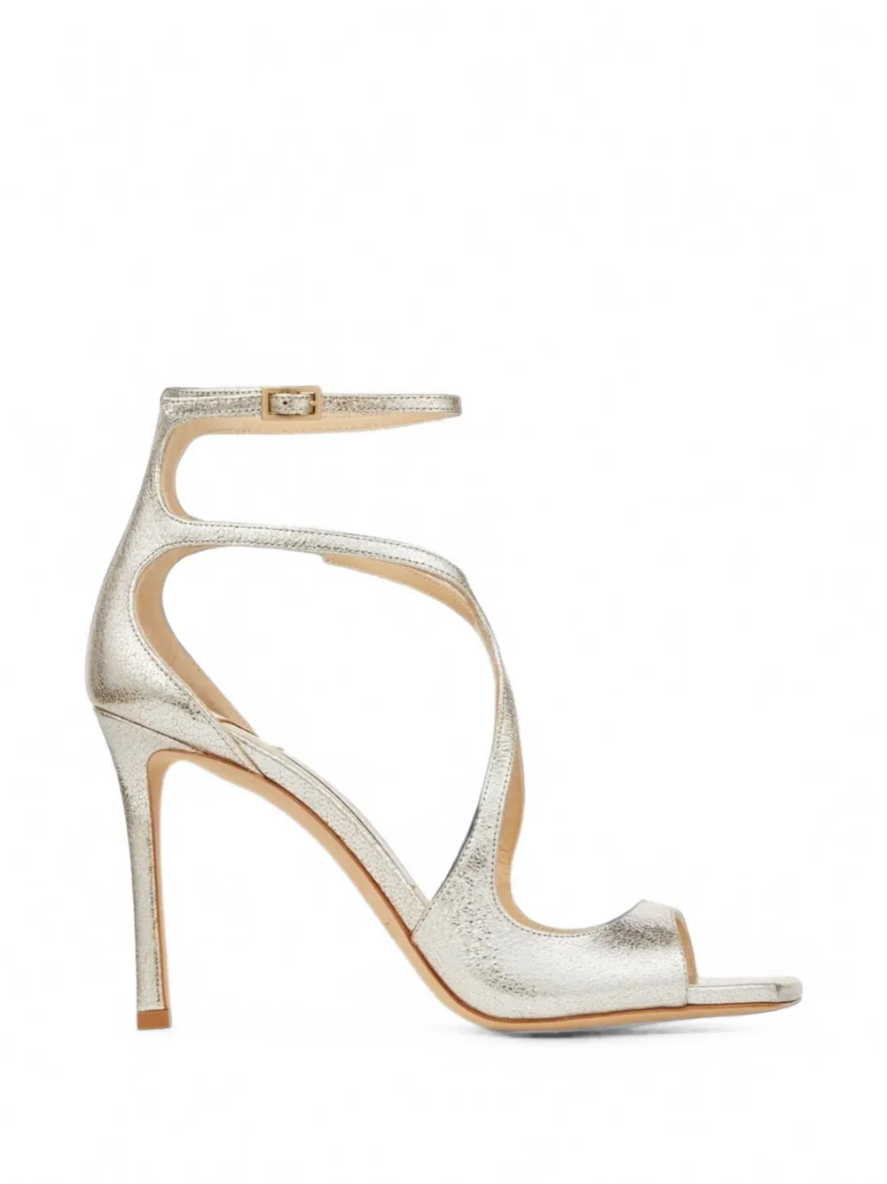 Jimmy Choo Azia 95 champagne glitter leather sandals