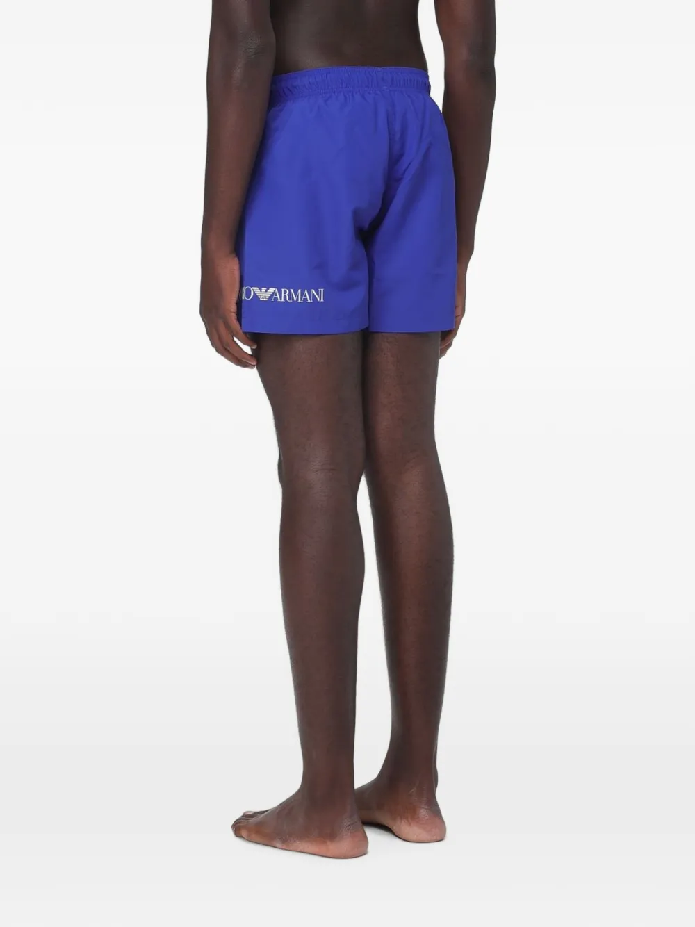 Ea7 Emporio Armani Zwembroek met logoprint en trekkoord Blauw