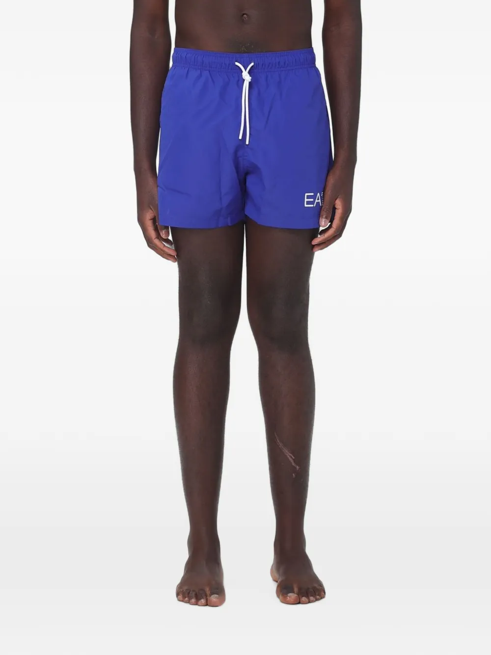 Ea7 Emporio Armani logo-print drawstring swim shorts - Blu