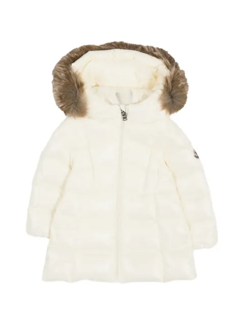 Moncler Enfant quilted faux-fur trimmed coat