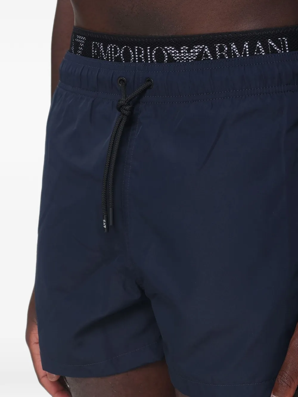 Ea7 Emporio Armani Zwembroek met trekkoord en logoband Blauw