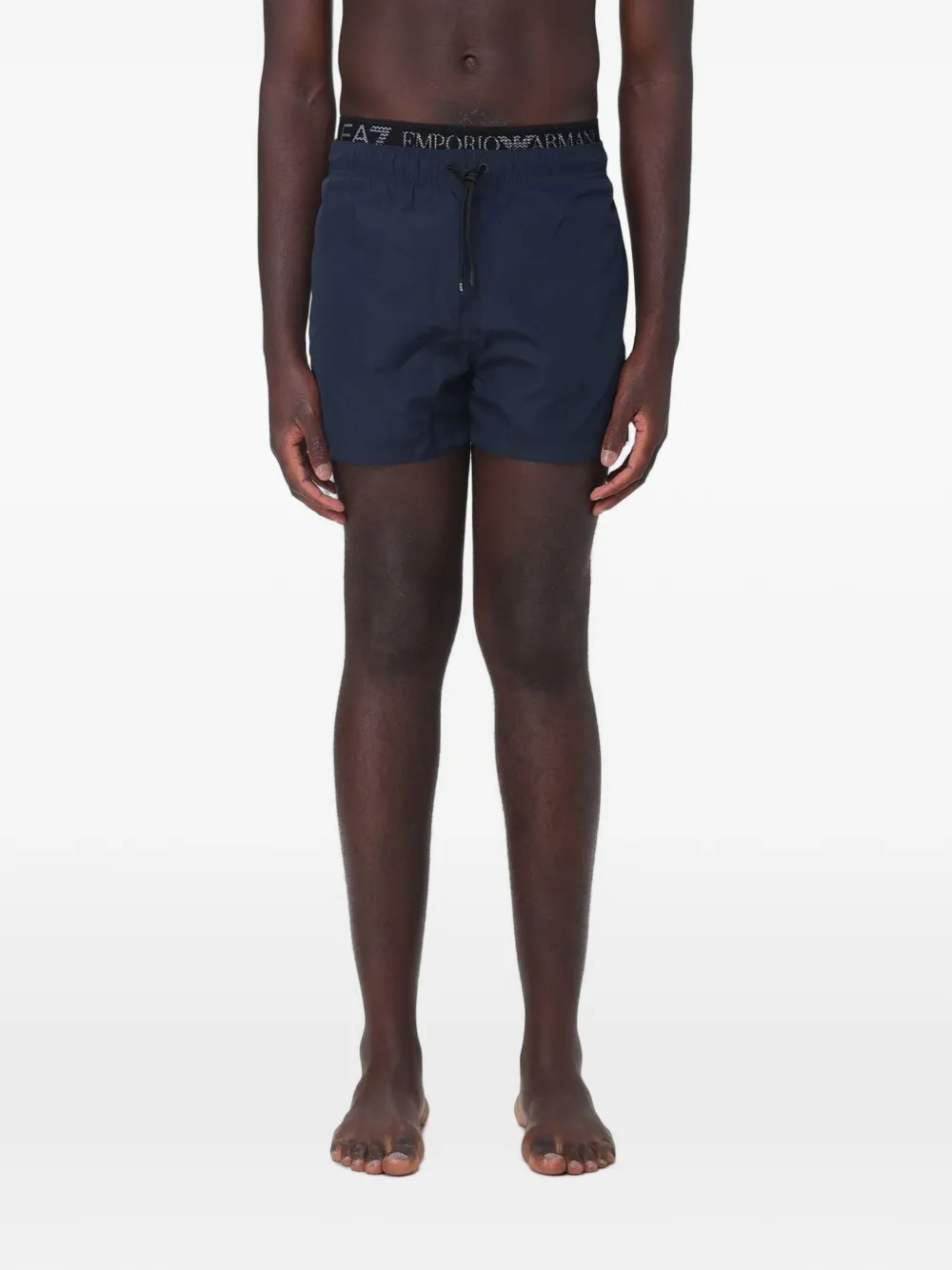 Ea7 Emporio Armani logo-waistband drawstring swim shorts