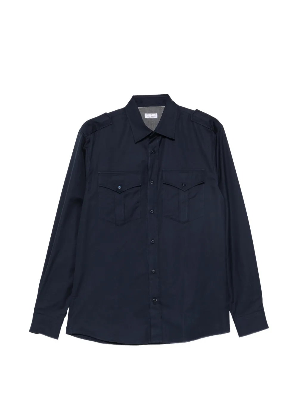 Brunello Cucinelli button-flap shirt - Blue