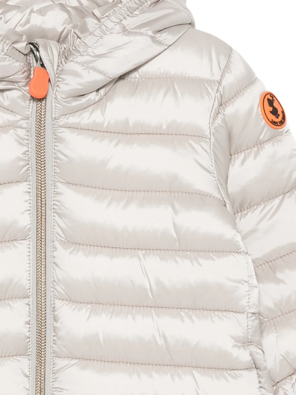Save The Duck Kids quilted hooded jacket Beige