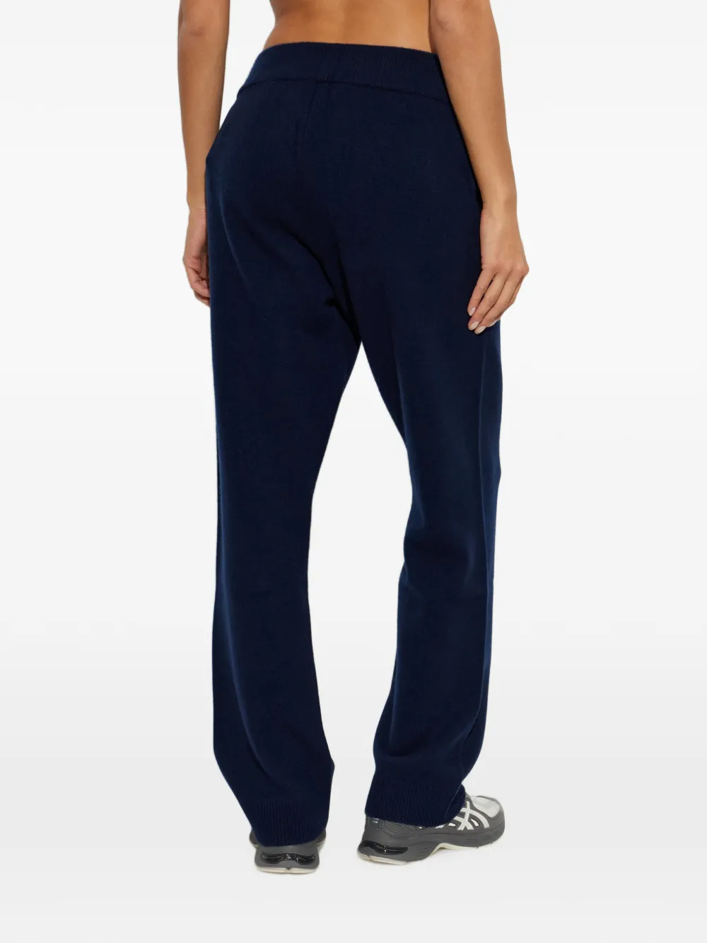 ENTIRE STUDIOS Ribgebreide trainingsbroek van wolblend Blauw