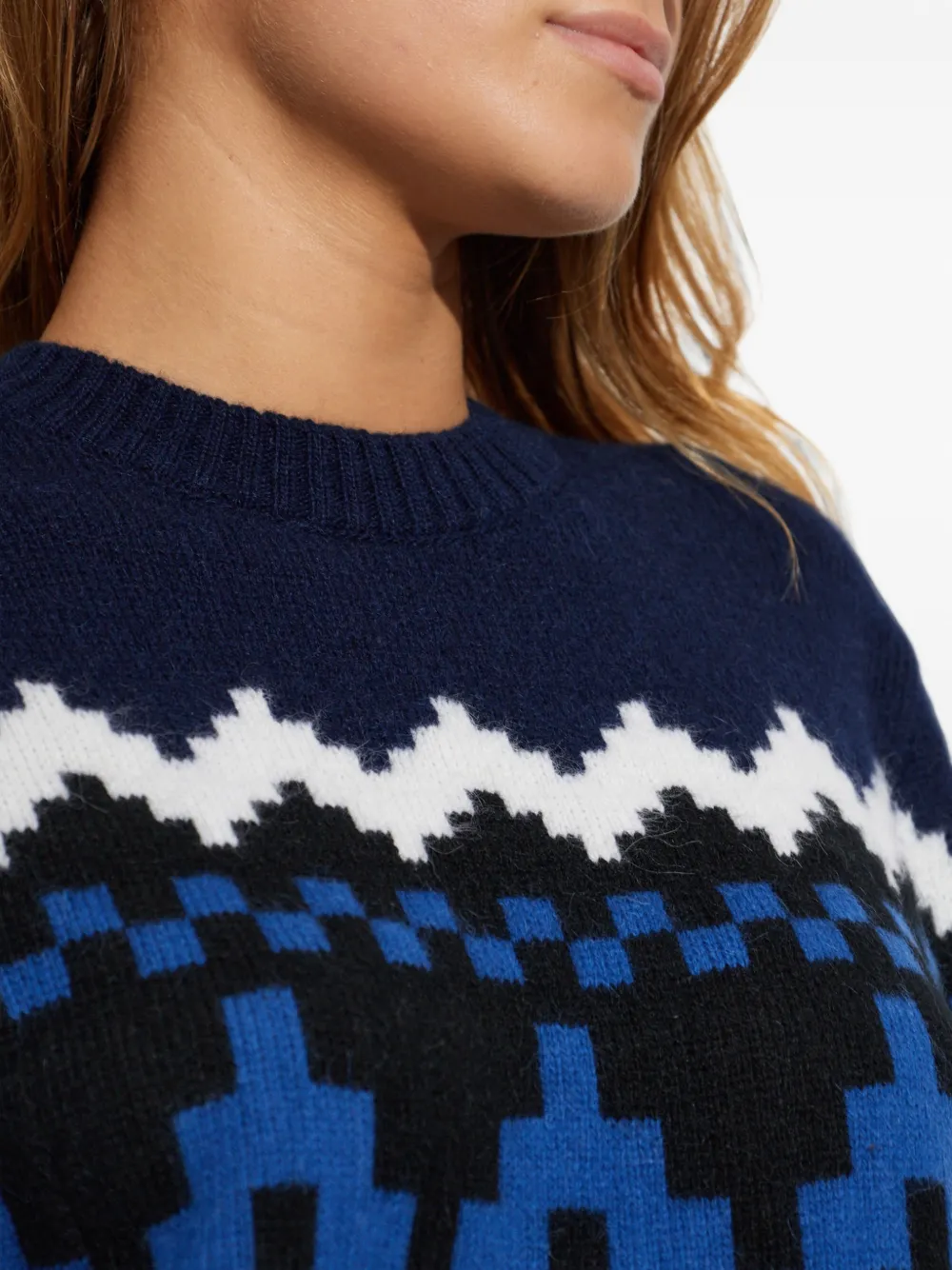 Canada Goose Thelon Crew Geometric-pattern Sweater in Blue, view 5