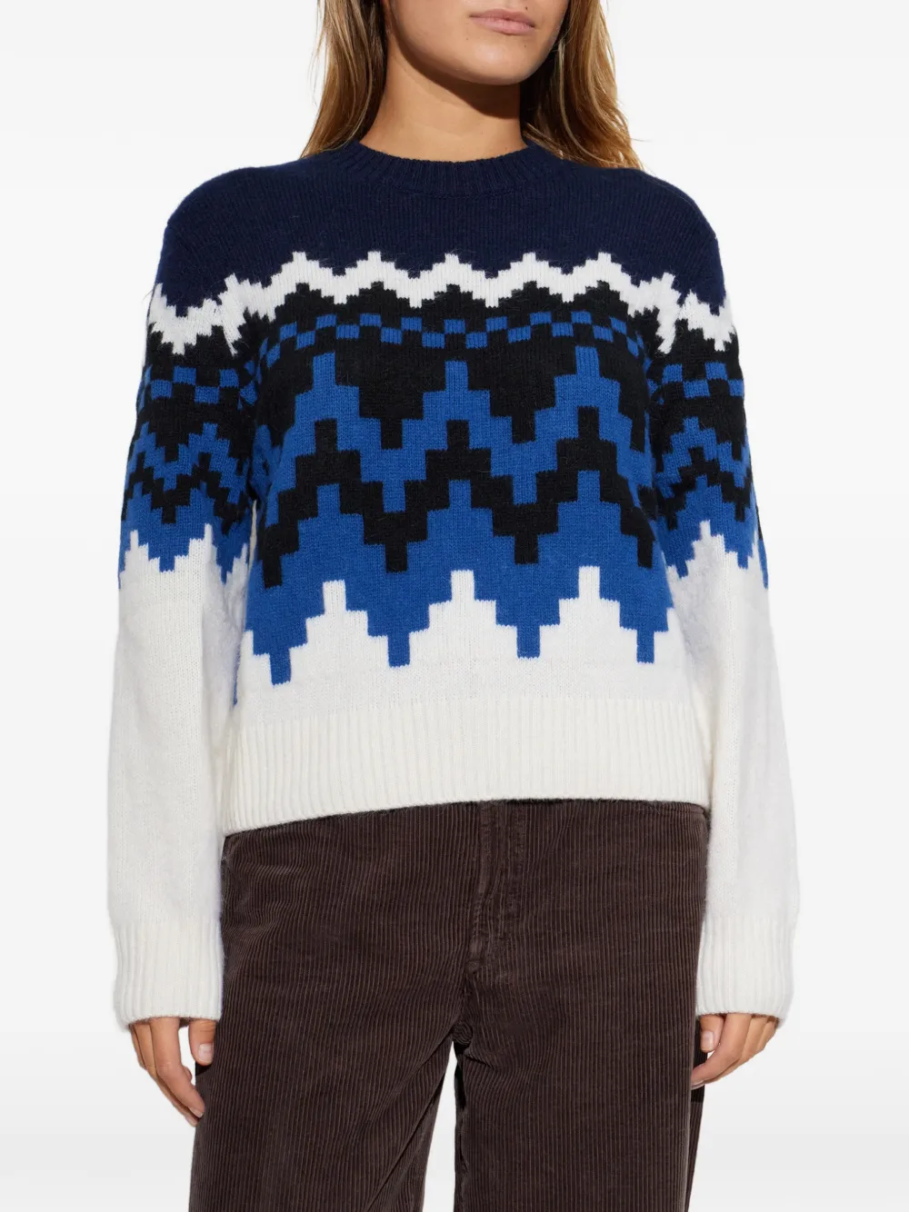 Canada Goose Thelon Crew Geometric-pattern Sweater in Blue, view 3