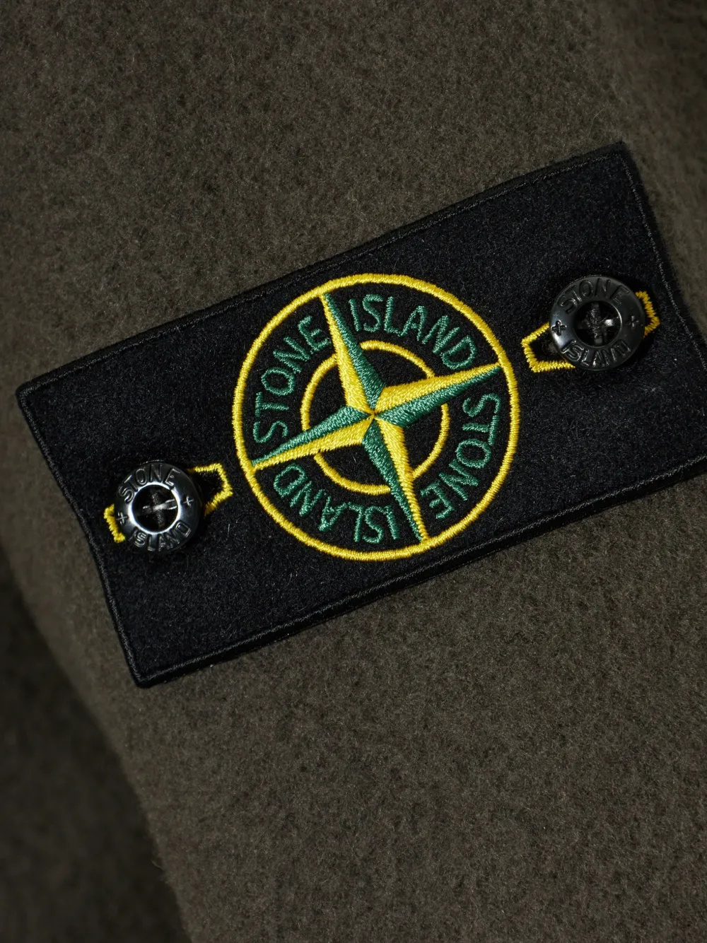 Stone Island Heavy Melton jack met capuchon Groen