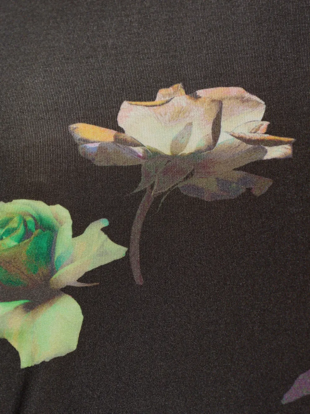 GANNI Top met bloemenprint en hoge hals Zwart