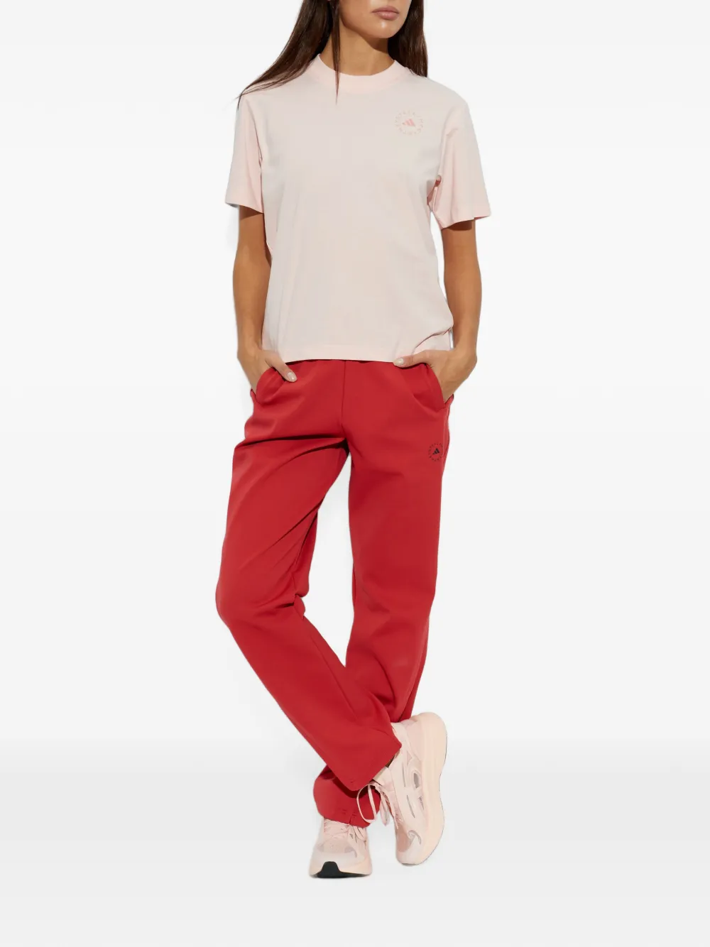 adidas by Stella McCartney x Stella McCartney T-shirt met logo-print Roze