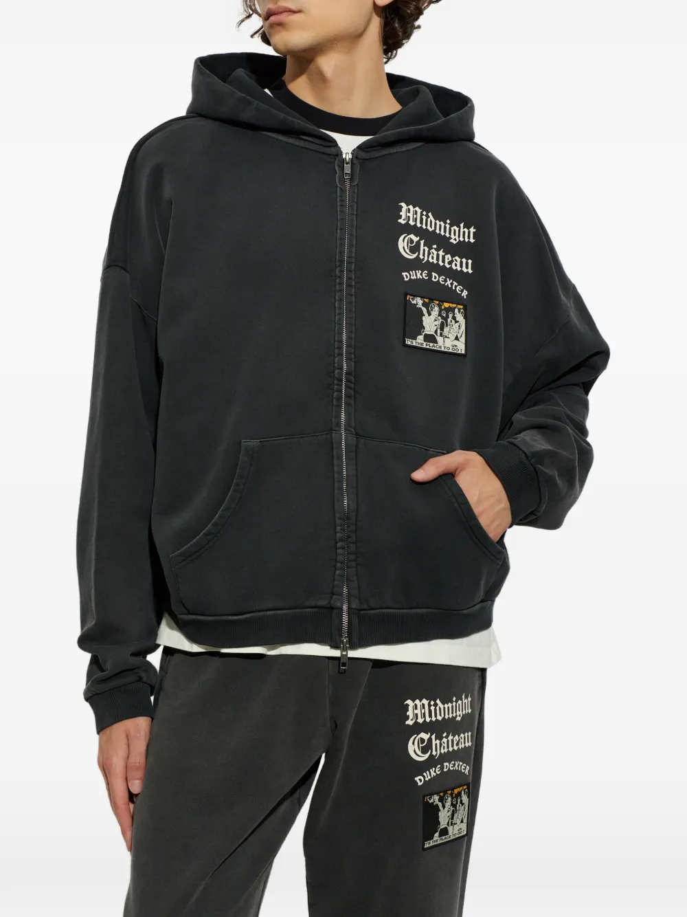 DUKE & DEXTER Midnight Château hoodie met rits Zwart
