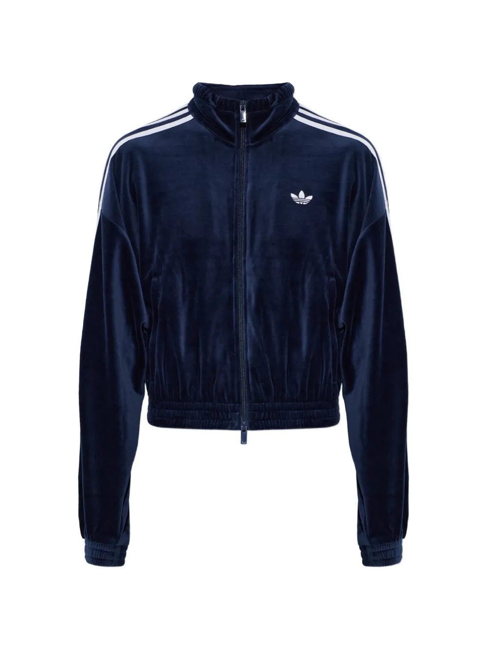 adidas velour zip-up sweatshirt
