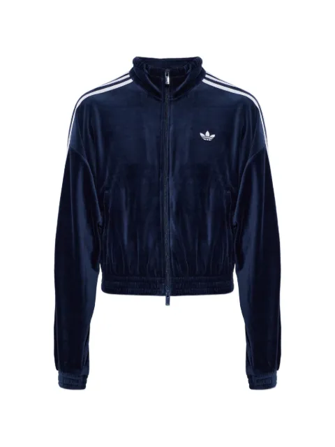 adidas velour zip-up sweatshirt