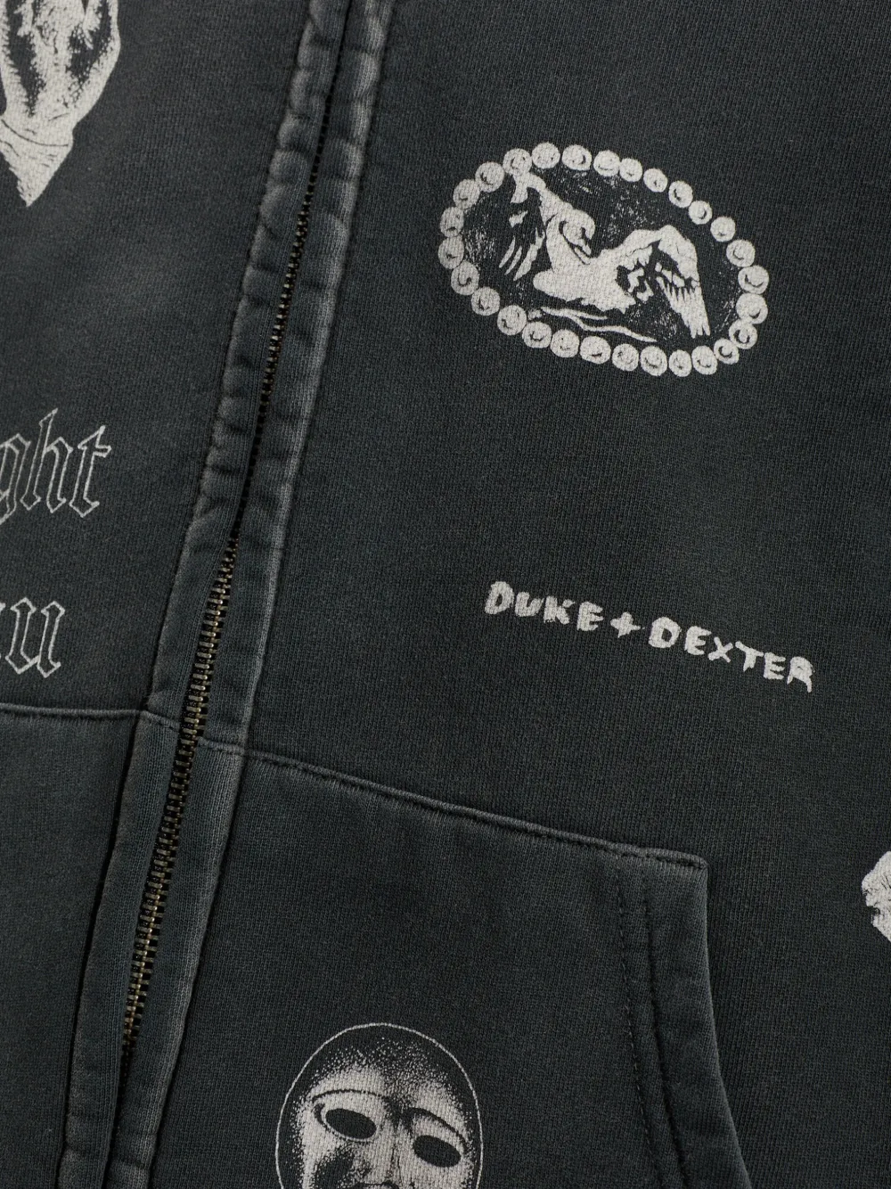 DUKE & DEXTER Hoodie met grafische print Zwart