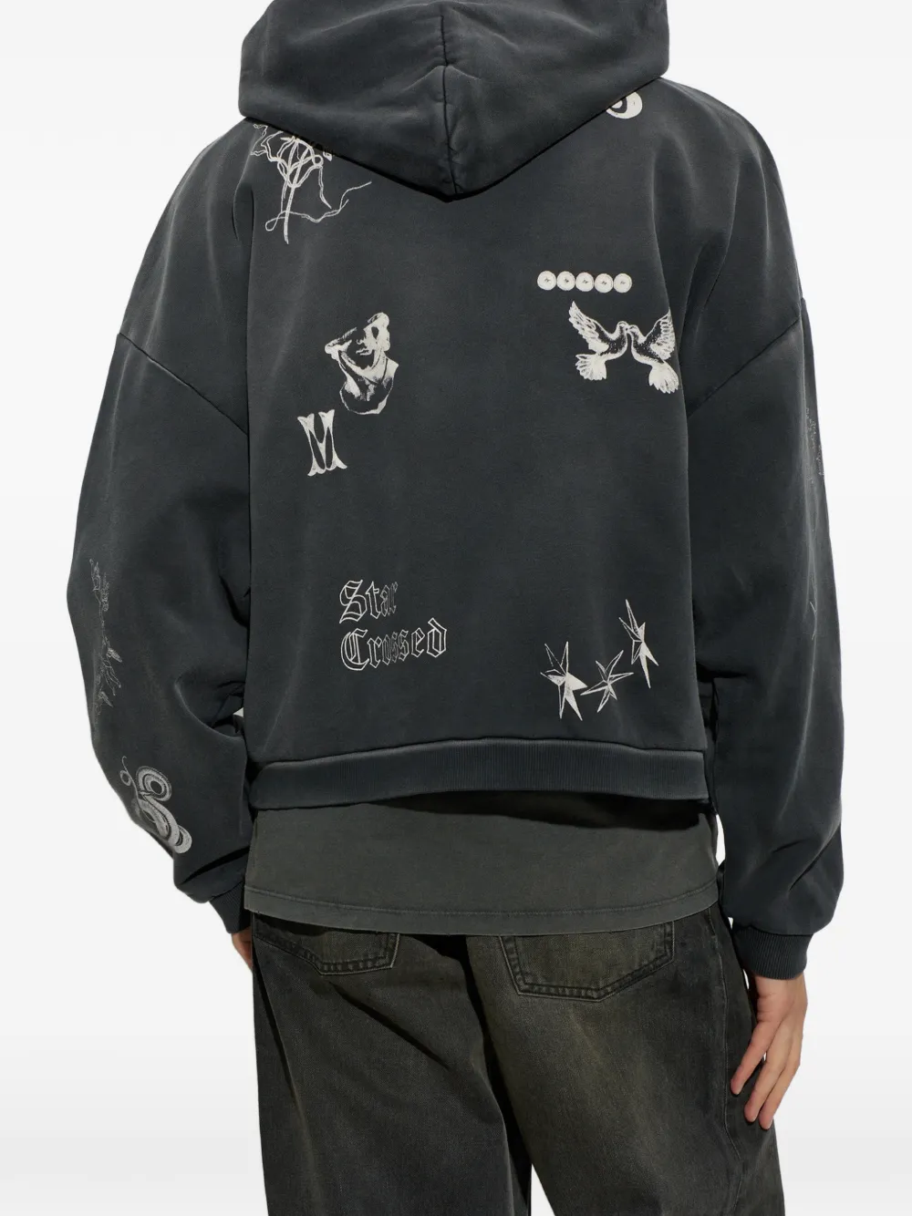 DUKE & DEXTER Hoodie met grafische print Zwart